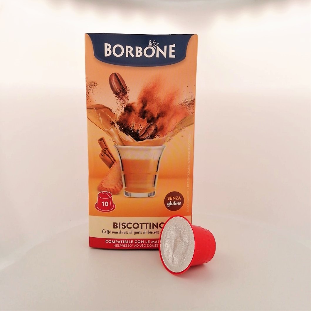 10 Capsule Borbone Compatibili Con Macchine Ad Uso Domestico Nespresso®* Biscottino