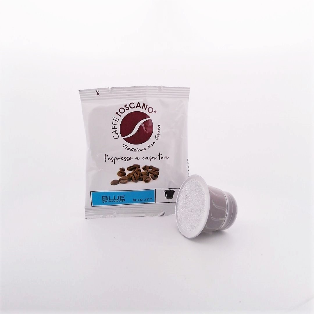 100 Capsule compatibili con macchine da caffè Nespresso® Miscela BLUE Quality Decaffeinato